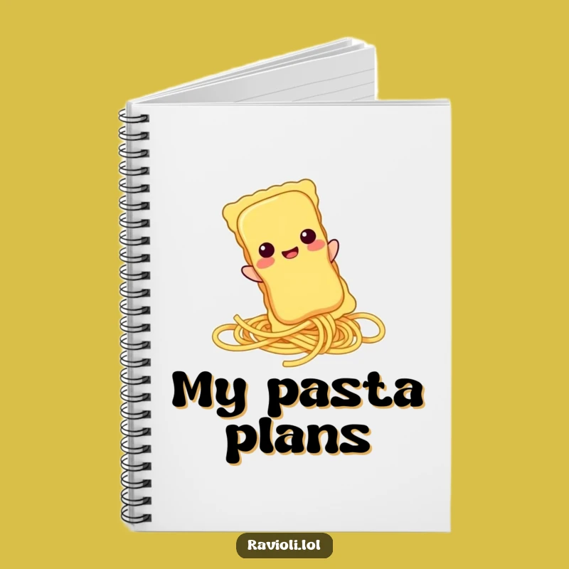 Funny Ravioli Spaghetti Slide Notebook - Jot Down Funny Ideas
