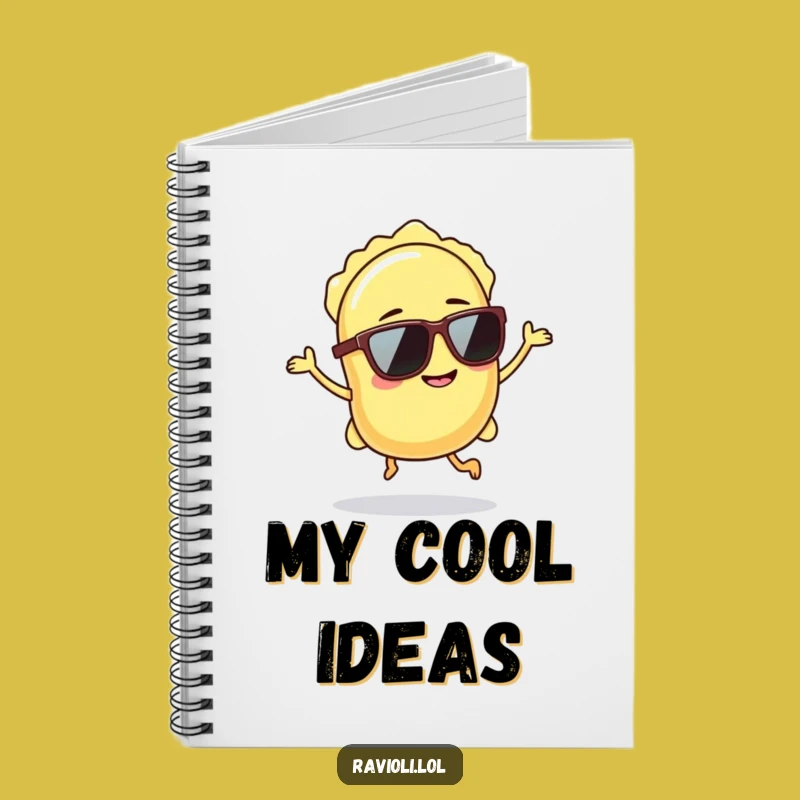 Funny Ravioli Sunglasses Hop Notebook - Jot Down Ideas with Cool Pasta