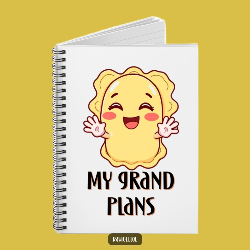 Funny Ravioli Waving Hand Notebook: Jot Down Your Enthusiastic Thoughts