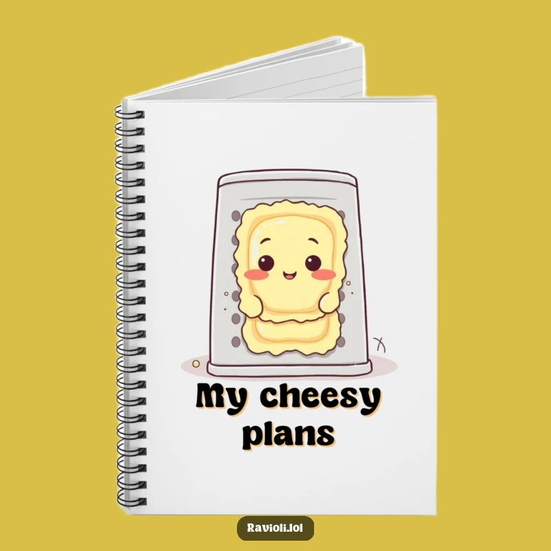 Funny Ravioli Cheese Grater Notebook - Humorous Italian Food Jotter Gift