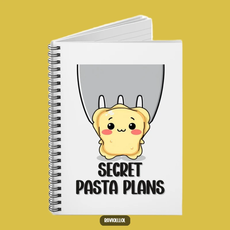 Funny Shy Ravioli Notebook: Italian Pasta Character Hiding Inside, Perfect Humorous Journal