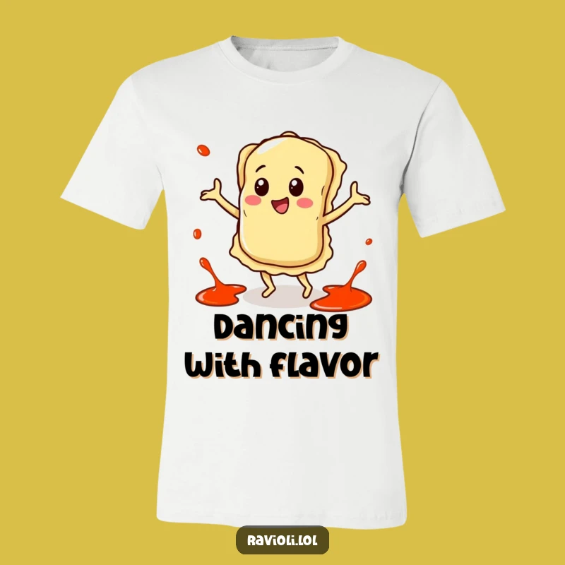 Funny Happy Ravioli Dance T-Shirt - Comedic Pasta Groove Tee