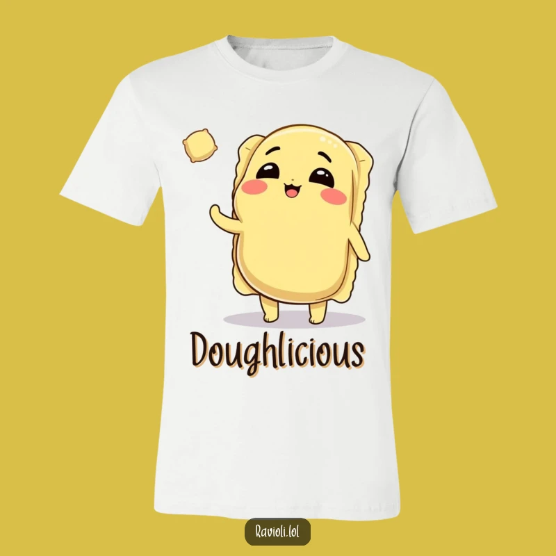 Funny Ravioli T-Shirt: Winking Pasta Character for Foodies