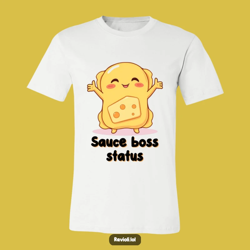 Funny Ravioli Embracing Cheese T-Shirt: Hilarious Cartoon Apparel Gift