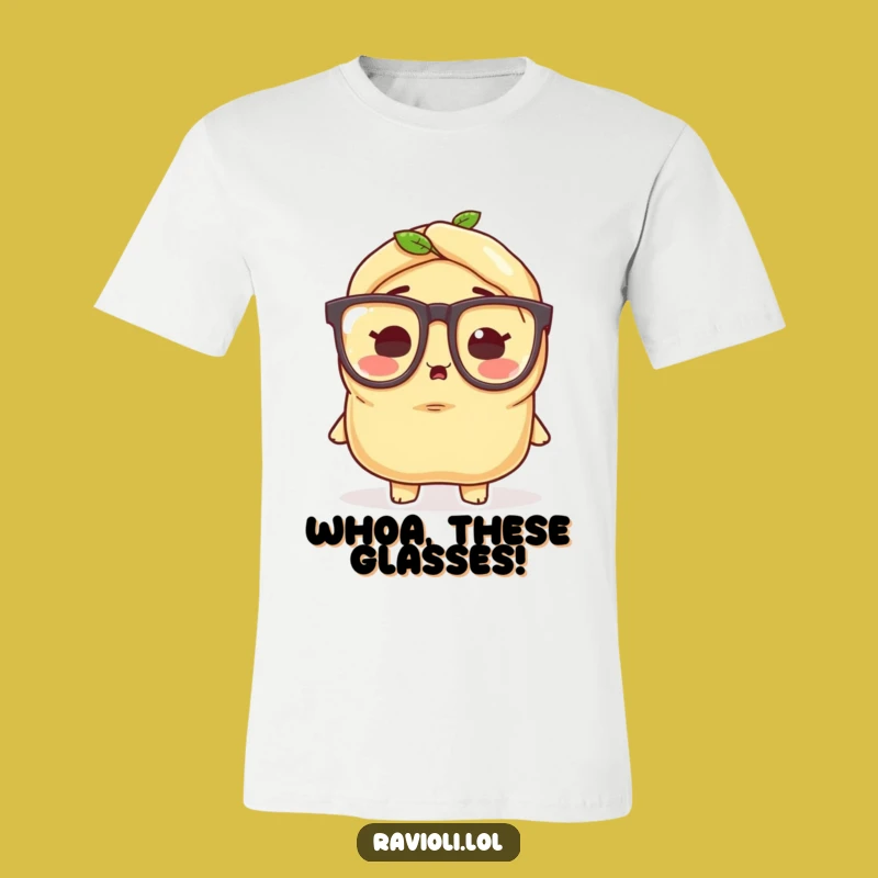 Funny Ravioli Glasses T-Shirt: Wide-Eyed Pasta, Hilarious Humorous Apparel