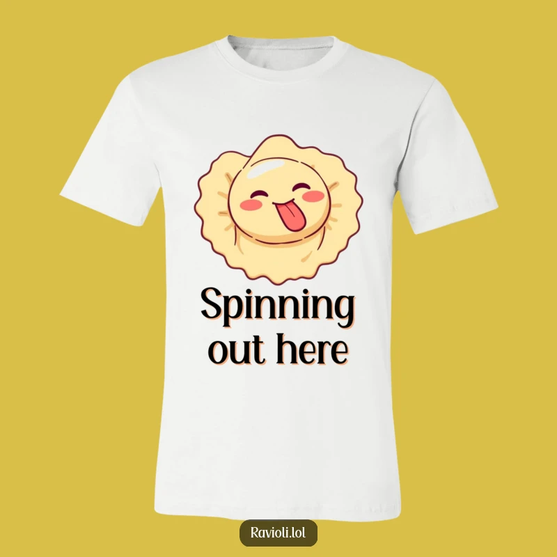Funny Ravioli Spinning Silly Face T-Shirt - Goofy Pasta Wear
