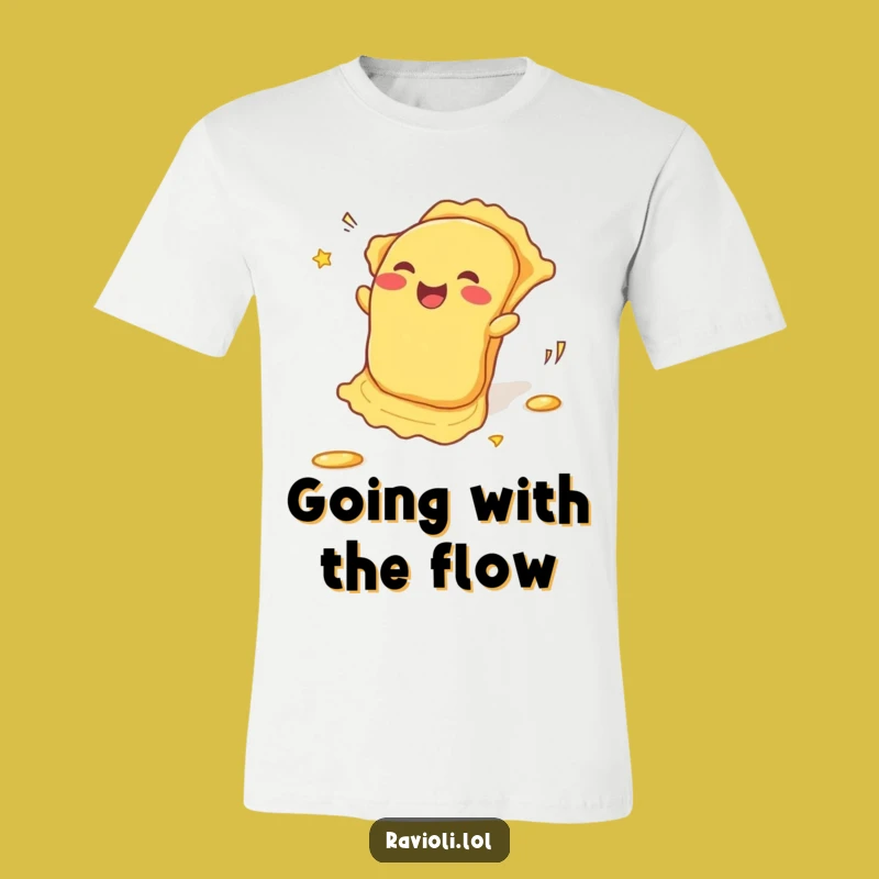 Funny Rolling Ravioli T-Shirt: Pasta's Joyful Descent, Perfect Funny Gift for Fun Seekers