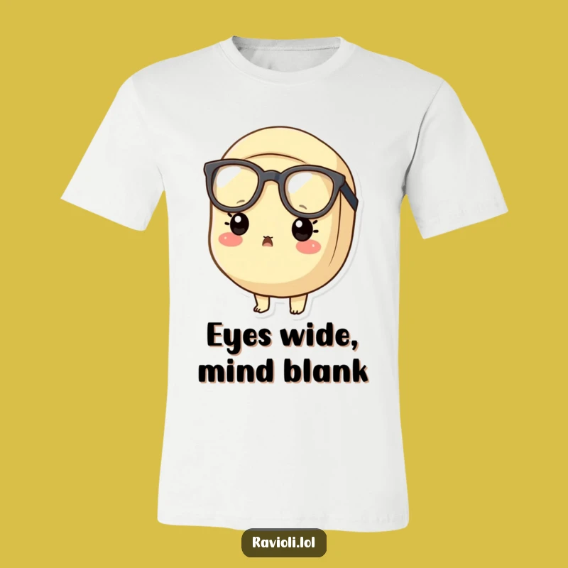 Funny Surprised Ravioli T-Shirt - Big Glasses Pasta Pal Funny Gift!