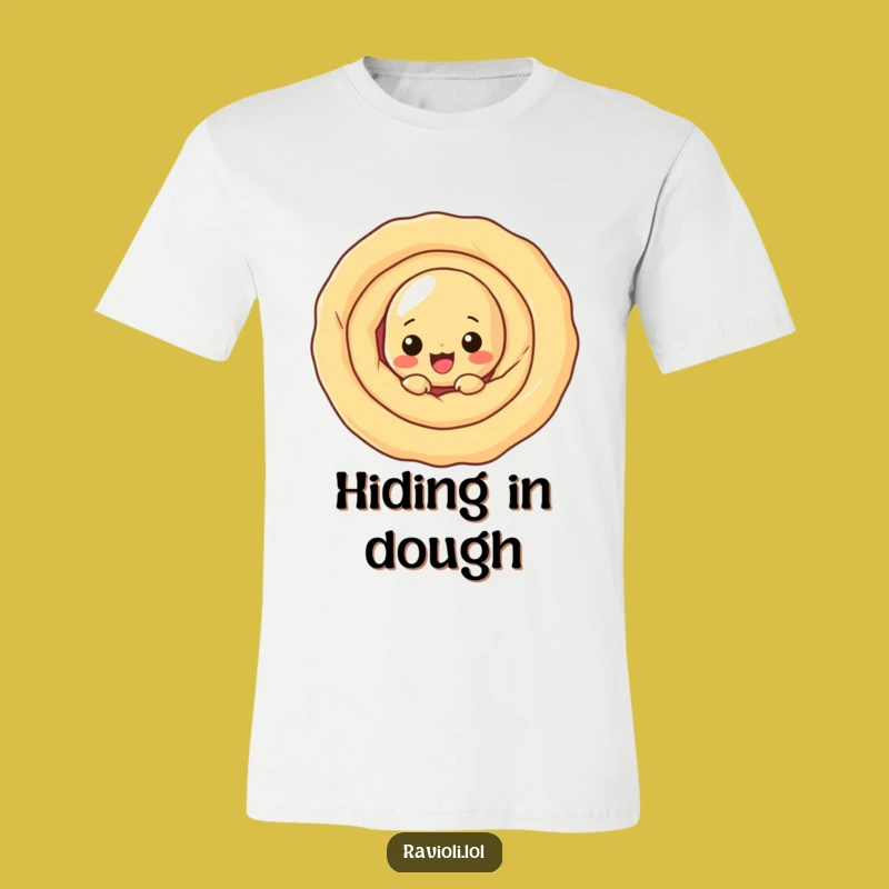 Funny Ravioli Dough Swirl T-Shirt: Hide and Seek Cartoon Tee Gift