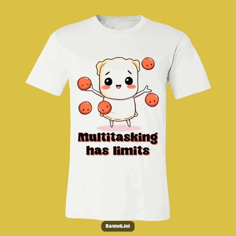 Funny Ravioli Juggling T-Shirt: Hilarious Pasta Chef Tee, Gift for Food Lovers