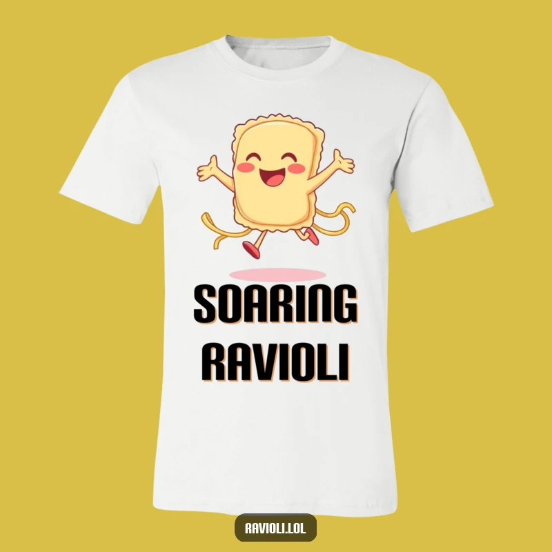 Funny Ravioli Jumping T-Shirt: Joyful Pasta Pal Tee, Perfect Gift