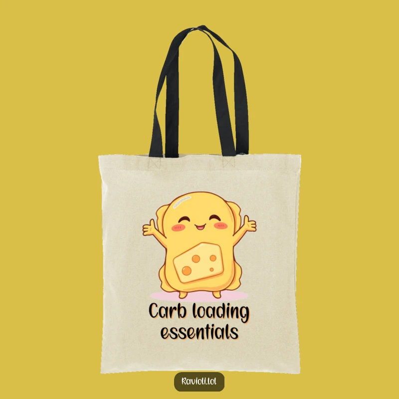 Funny Ravioli and Cheese Tote Bag: Hilarious Cartoon Carry-All Gift