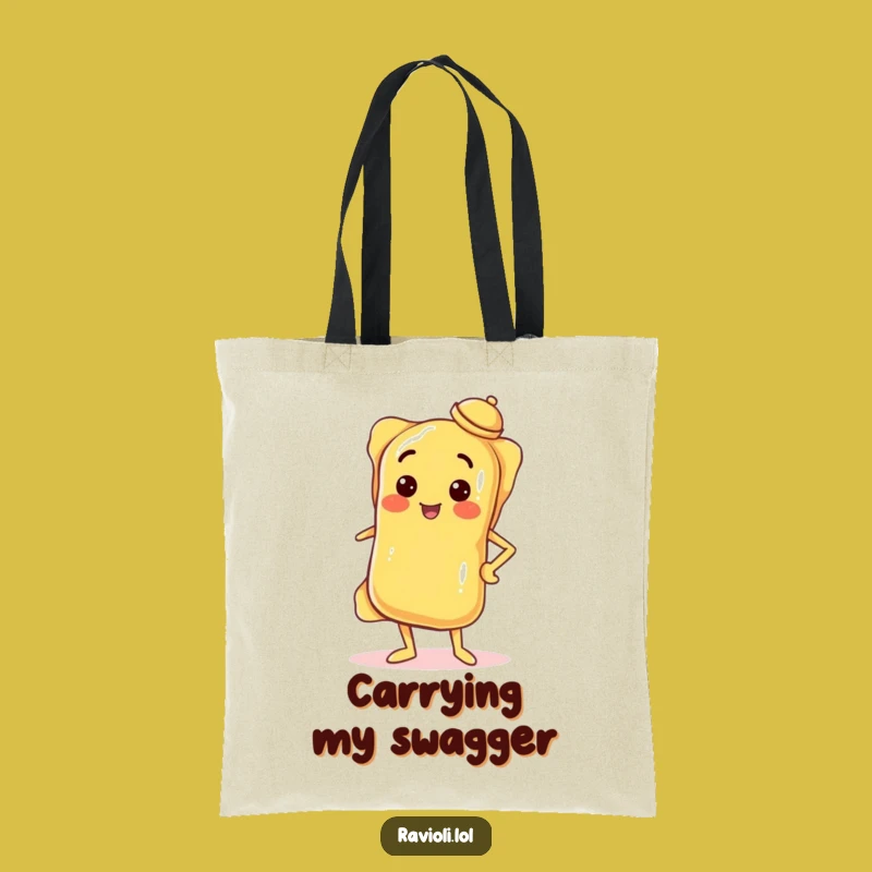 Funny Confident Ravioli Tote Bag: Carry Your Style with Pasta Panache