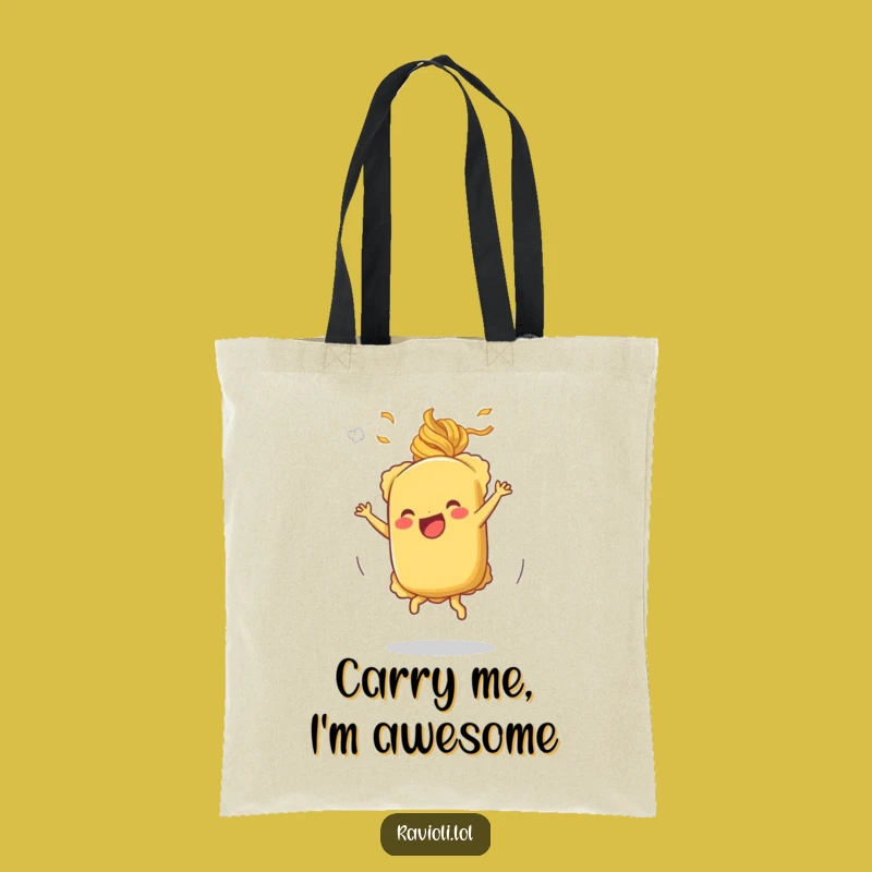 Funny Cartwheeling Ravioli Tote Bag - Carry Your Joyful Spin!