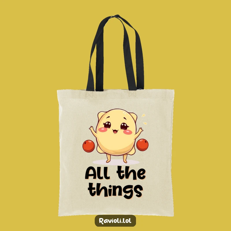 Funny Juggling Ravioli Tote Bag: Carry Your Essentials with This Hilarious & Funny Gift