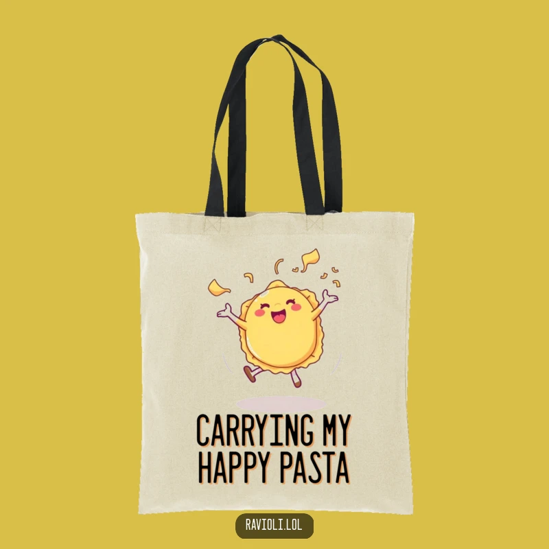 Funny Ravioli Cartwheel Tote: Joyful Pasta Steam Bag, Ideal Gift for Shoppers