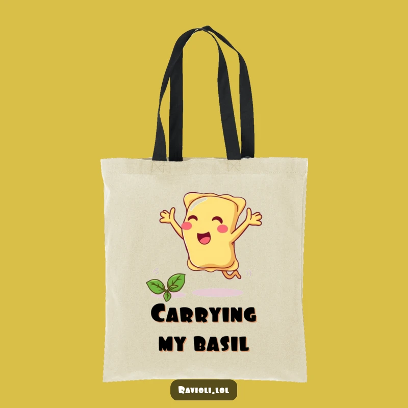 Funny Ravioli Chasing Basil Tote Bag - Carry Your Fun