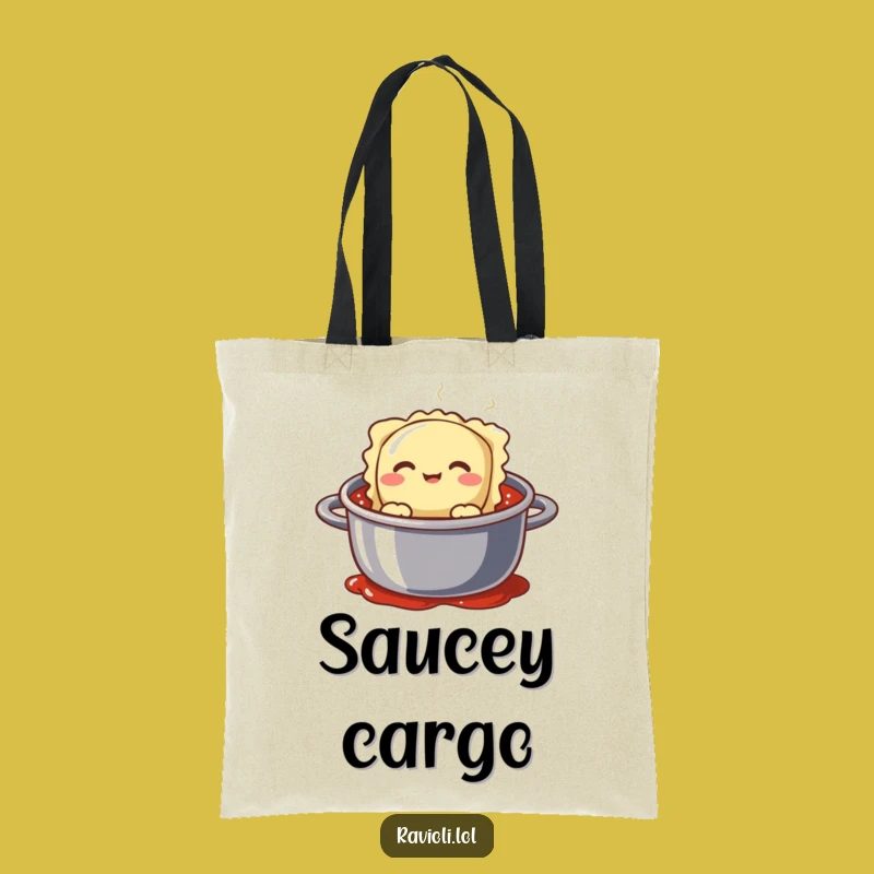 Funny Ravioli Sauce Peek Tote Bag - Quirky & Hilarious Gift