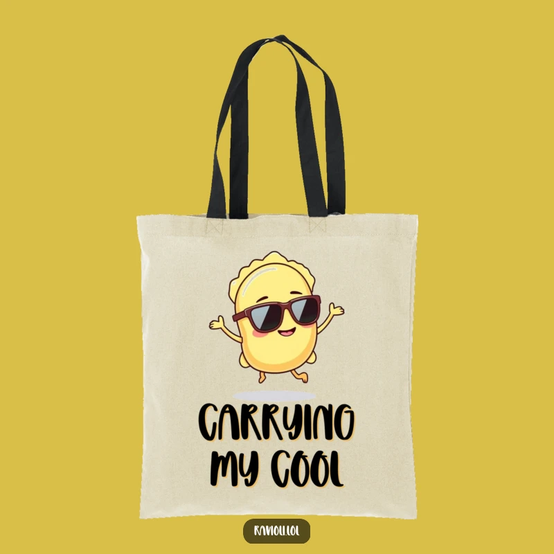 Funny Ravioli Sunglasses Hop Tote Bag - Stylish Pasta Accessory