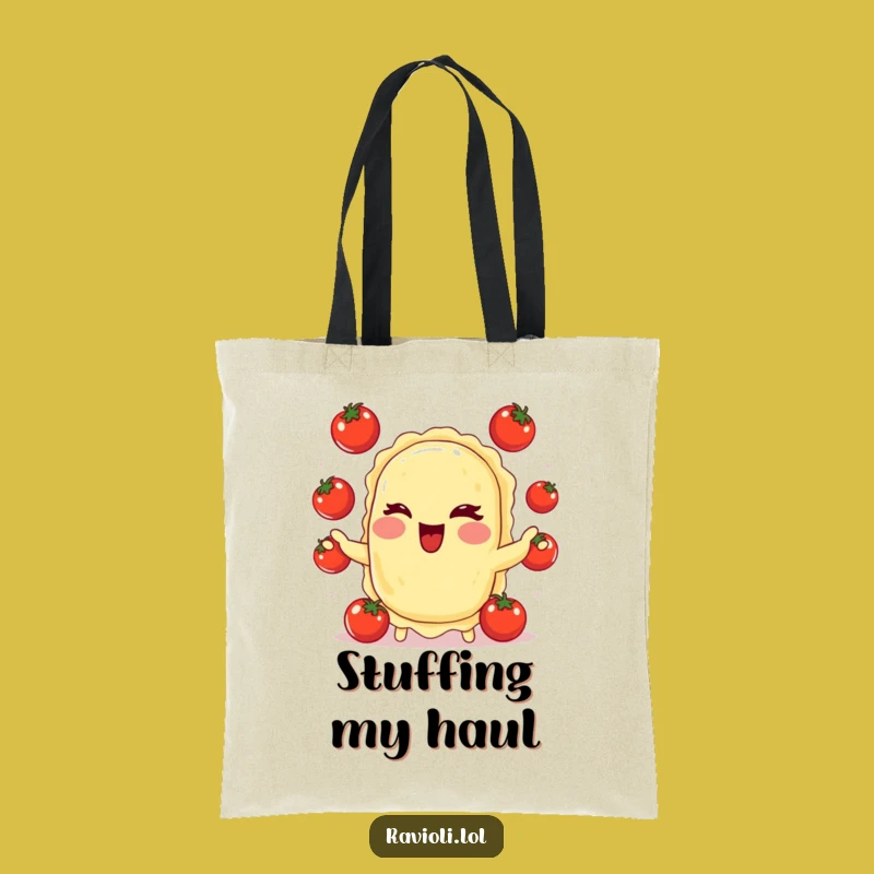 Funny Ravioli Tomato Juggling Tote Bag: Carry Your Groceries with Italian Flair