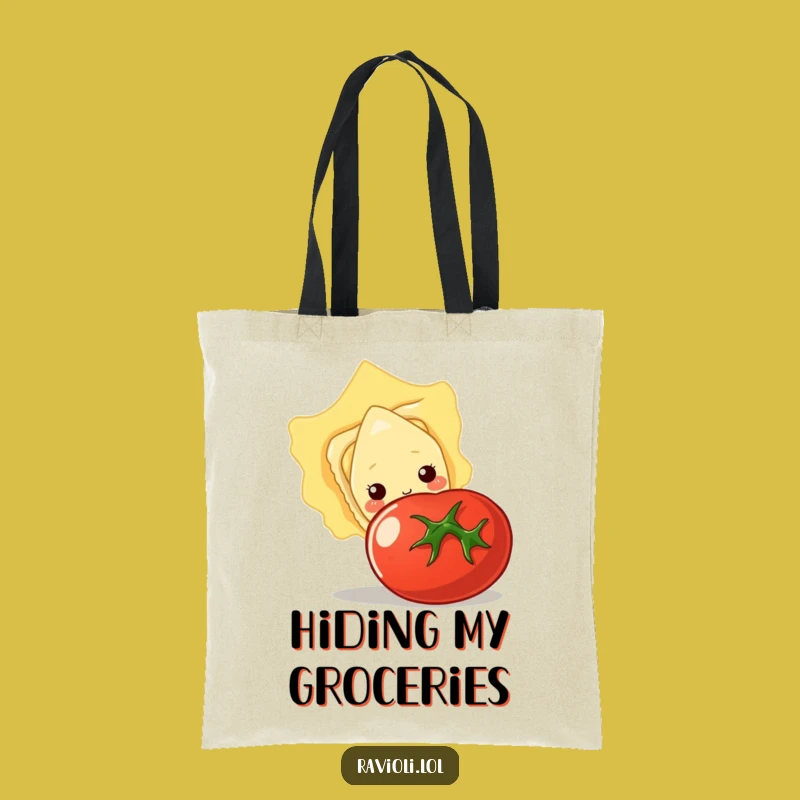 Funny Shy Ravioli Tomato Tote Bag - Carry Your Essentials with Charm